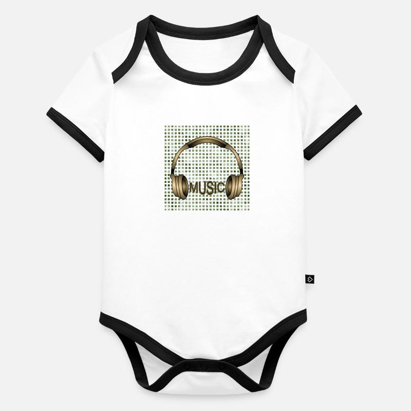 Kopfhörer Baby Bio-Kurzarm-Kontrastbody