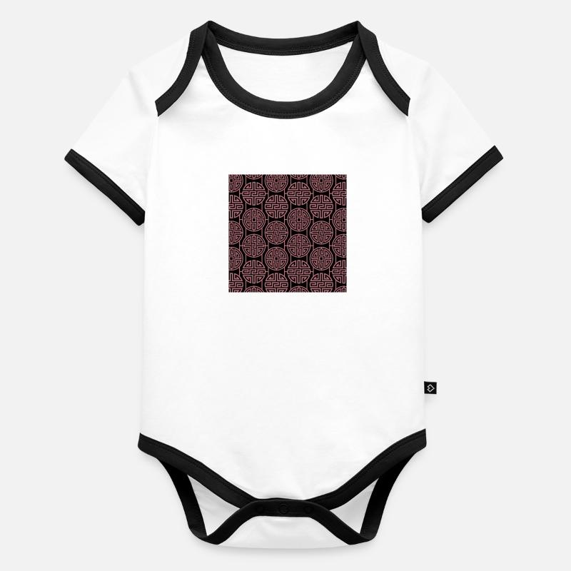 Chinese pattern Organic Baby Contrasting Bodysuit