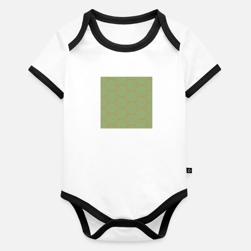 Chinesisches Muster Baby Bio-Kurzarm-Kontrastbody