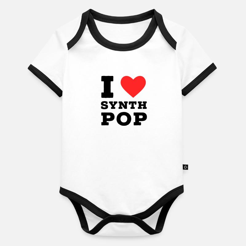 Ich liebe Synthie-Pop Baby Bio-Kurzarm-Kontrastbody