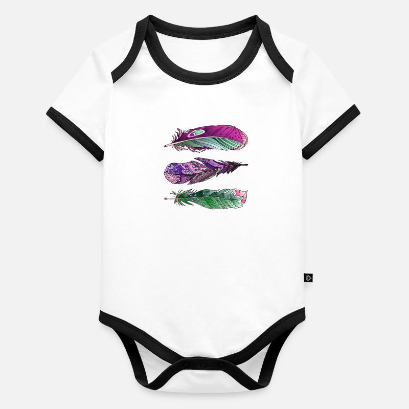 Stylo Body Bébé bio contrasté manches courtes
