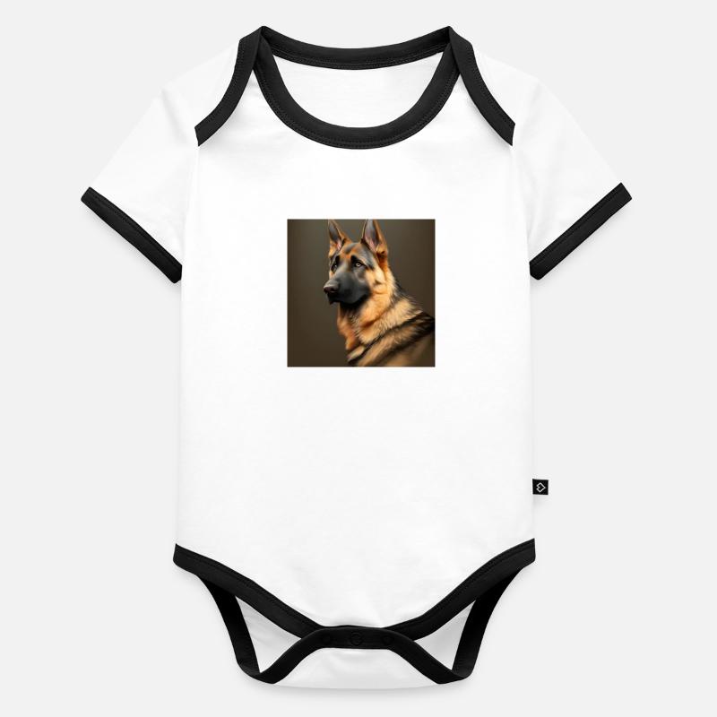 Deutscher Schäferhund Liebe Baby Bio-Kurzarm-Kontrastbody