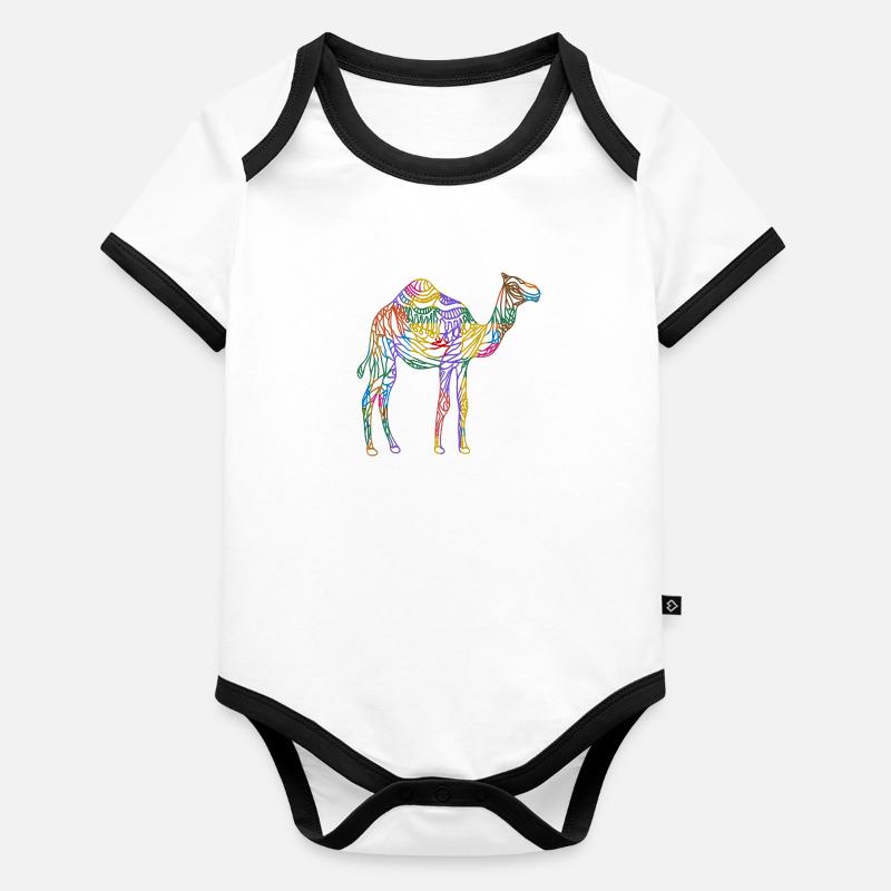 Kamel Baby Bio-Kurzarm-Kontrastbody
