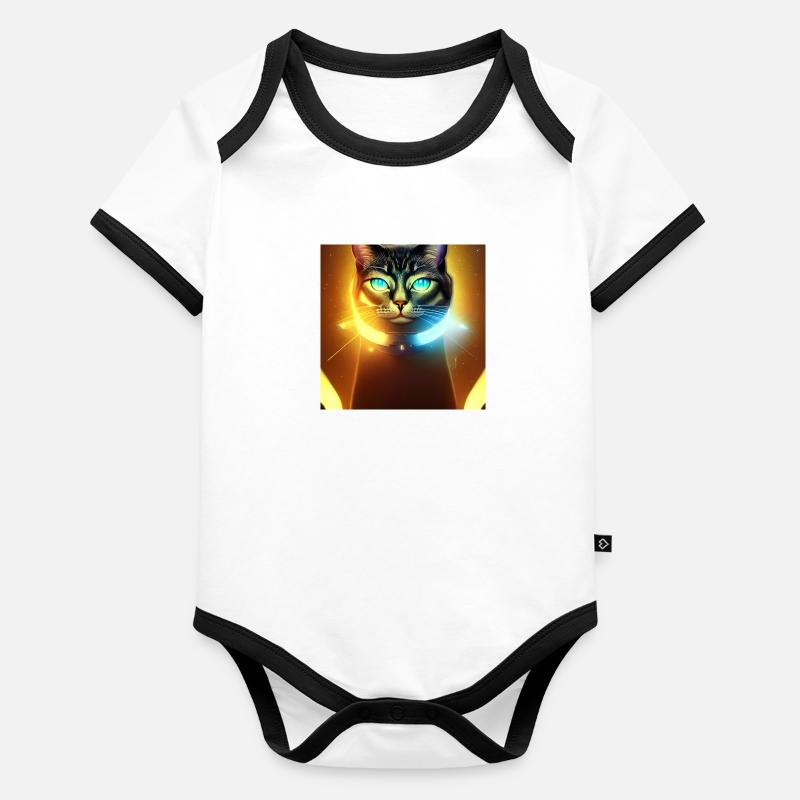 Le chat de l’univers Body Bébé bio contrasté manches courtes