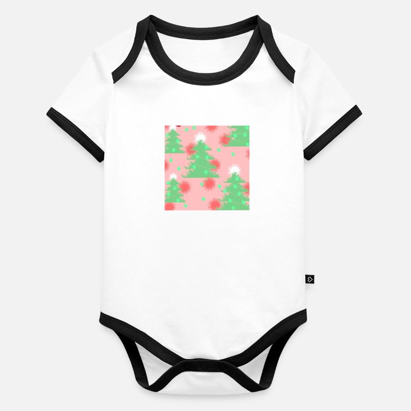 Hiver pastel Body Bébé bio contrasté manches courtes