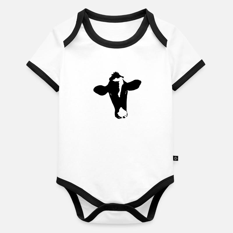 Boeuf 7 Body Bébé bio contrasté manches courtes