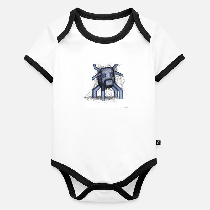 Crazy Doge Baby Bio-Kurzarm-Kontrastbody