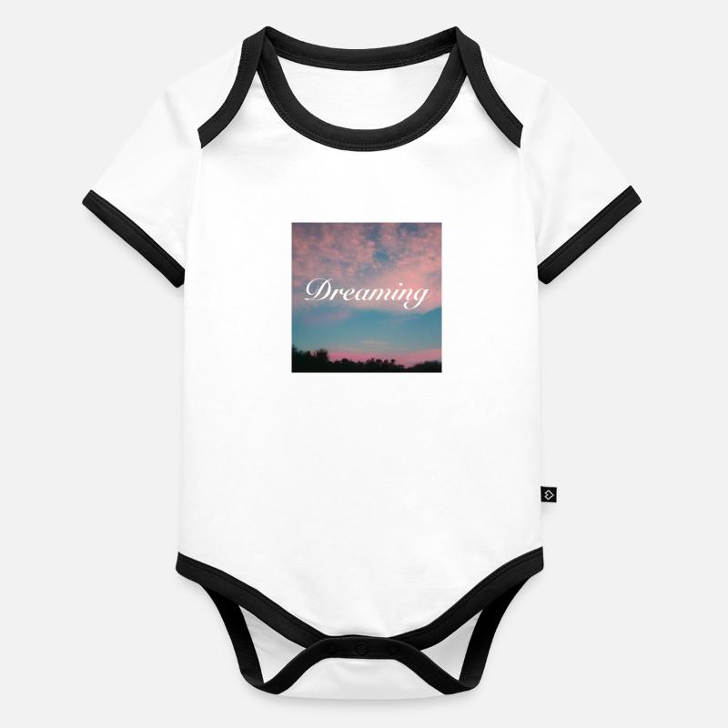 Dreaming between clouds Baby Bio-Kurzarm-Kontrastbody