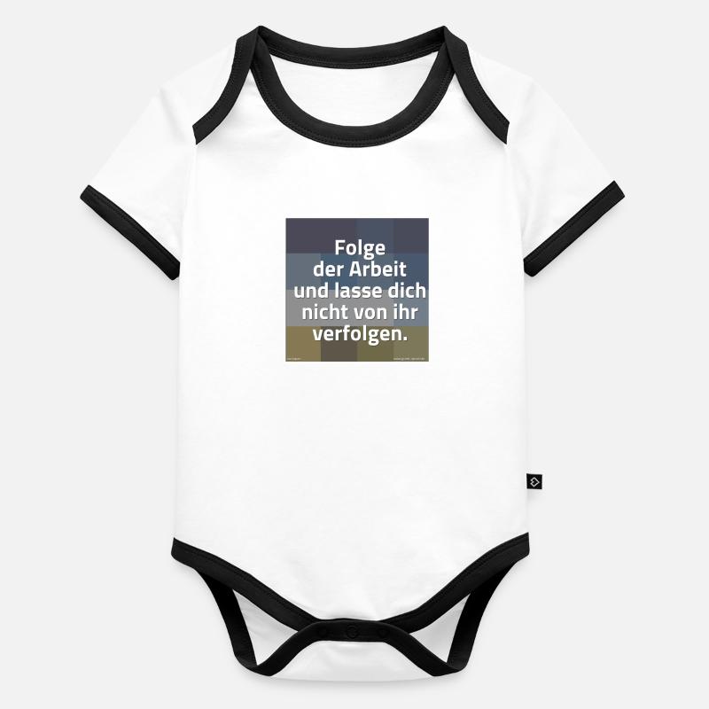 SPRUCH ARBEIT Baby Bio-Kurzarm-Kontrastbody