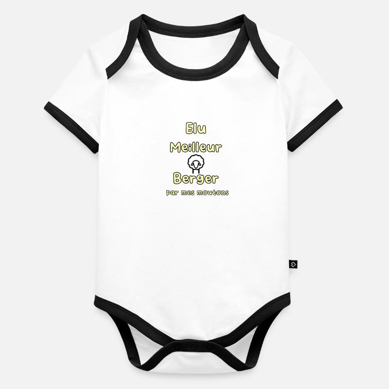 Meilleur berger Body Bébé bio contrasté manches courtes