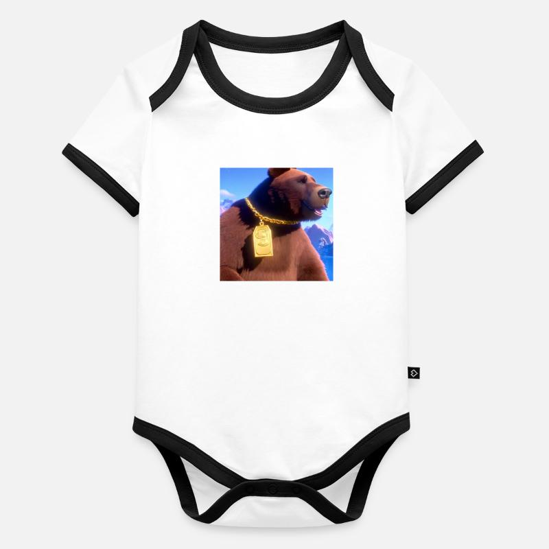 Rich Bear Baby Bio-Kurzarm-Kontrastbody