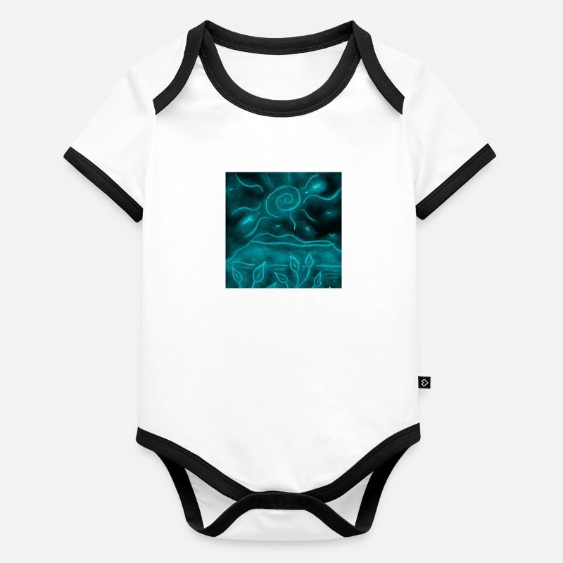 AZULITO NIGHT LANDSCAPE Organic Baby Contrasting Bodysuit