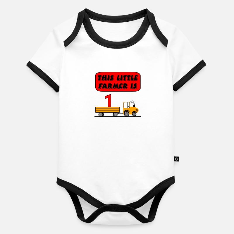 Traktor Baby Bio-Kurzarm-Kontrastbody