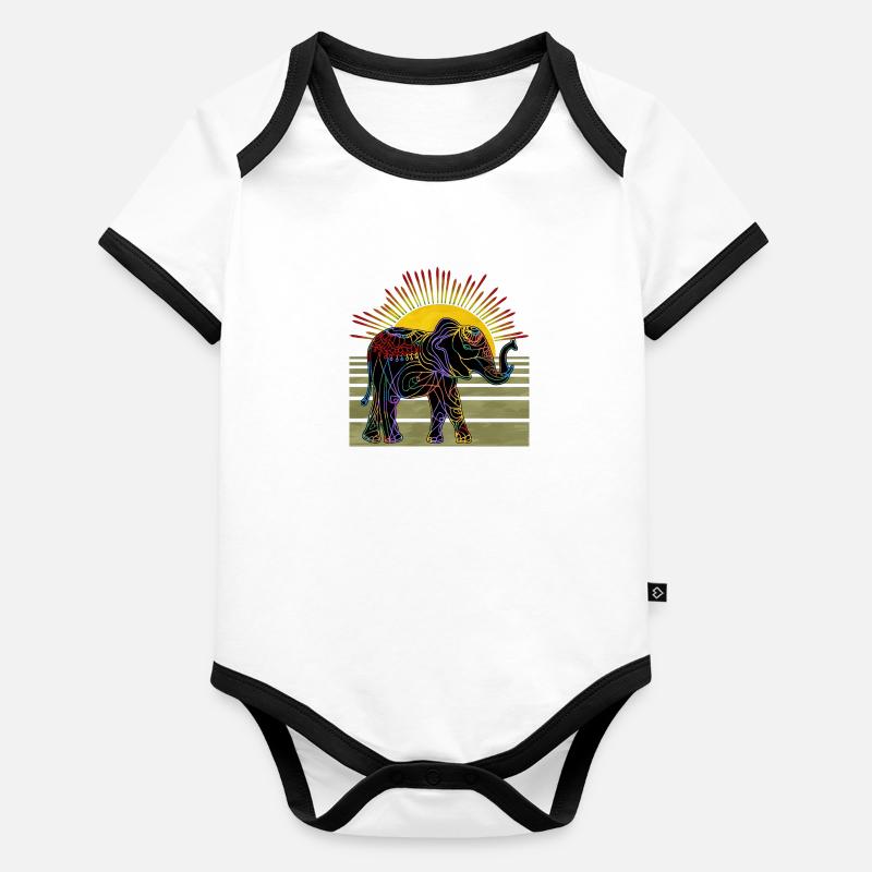 Elephant Organic Baby Contrasting Bodysuit