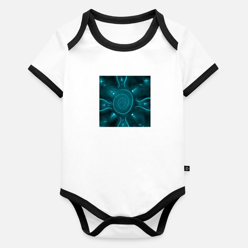 SUNNY MANDALA AZULITO Organic Baby Contrasting Bodysuit