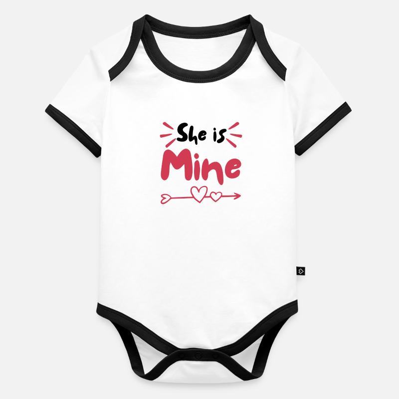 Elle est à moi Body Bébé bio contrasté manches courtes