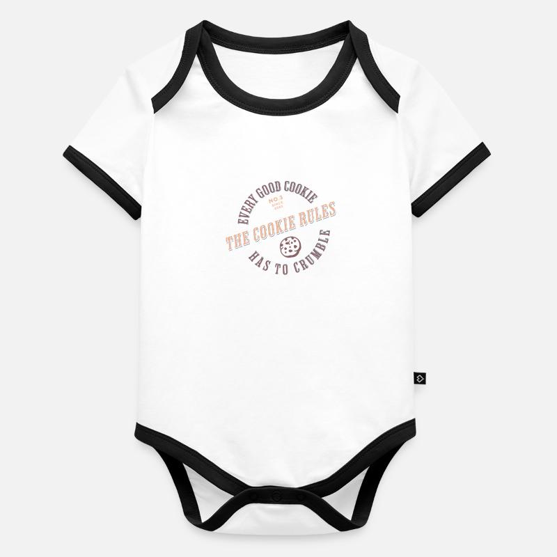 The Cookie Rules - Kekse Regel - Geschenk Baby Bio-Kurzarm-Kontrastbody