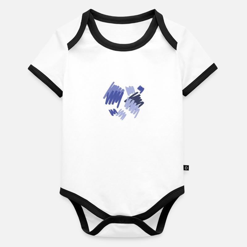 Element Blau Baby Bio-Kurzarm-Kontrastbody