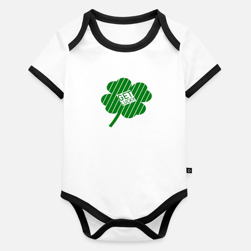 Obtenez la Saint-Patrick chanceuse Body Bébé bio contrasté manches courtes