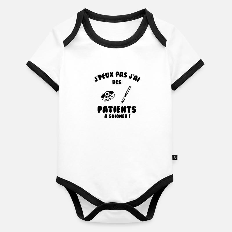 Patient à soigner Body Bébé bio contrasté manches courtes