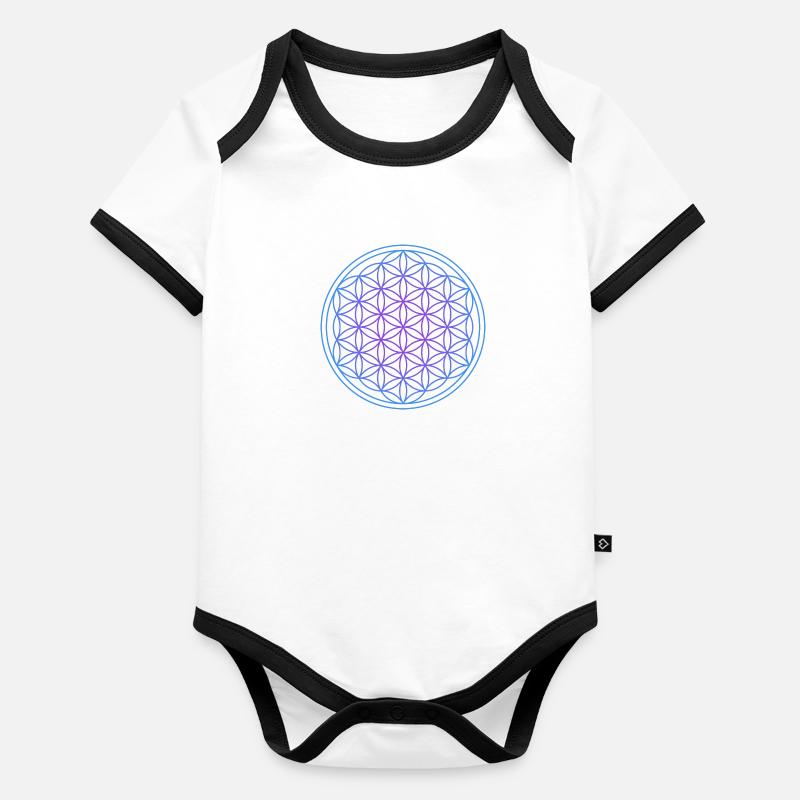 fleur de vie Body Bébé bio contrasté manches courtes