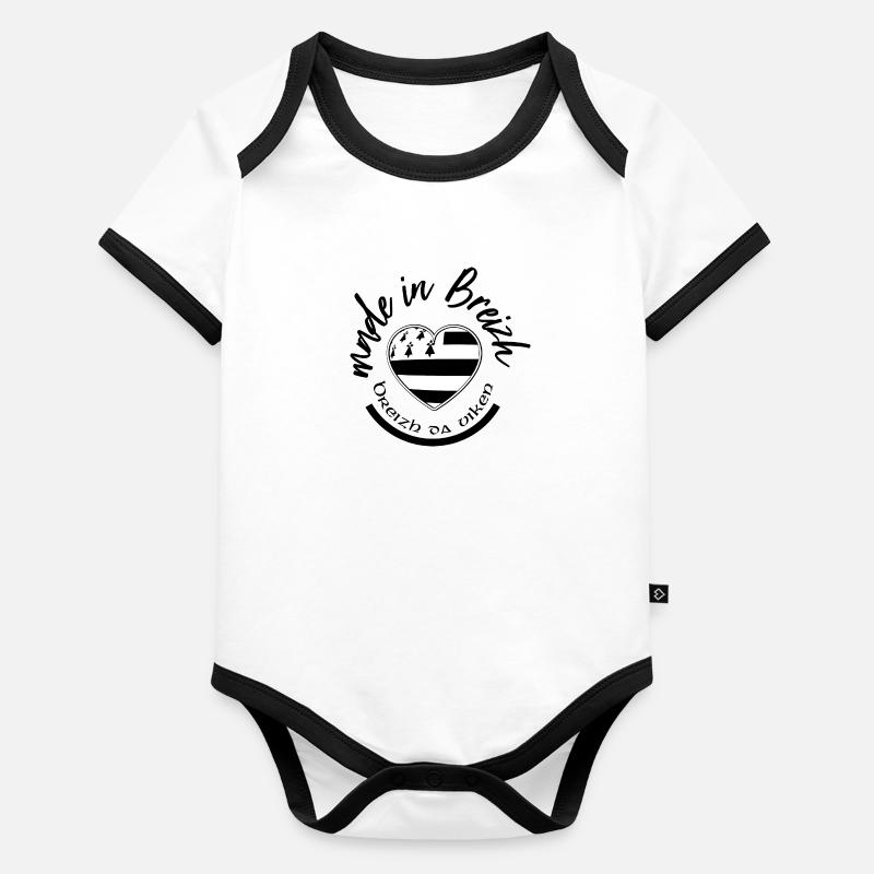 made in breizh Body Bébé bio contrasté manches courtes