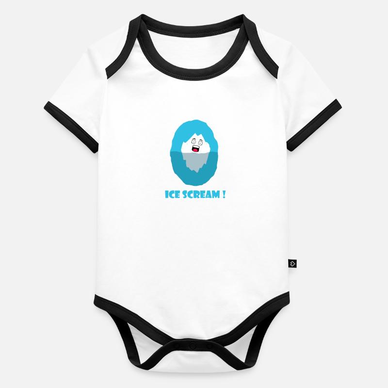 Ice Scream - humorous ecological message Organic Baby Contrasting Bodysuit