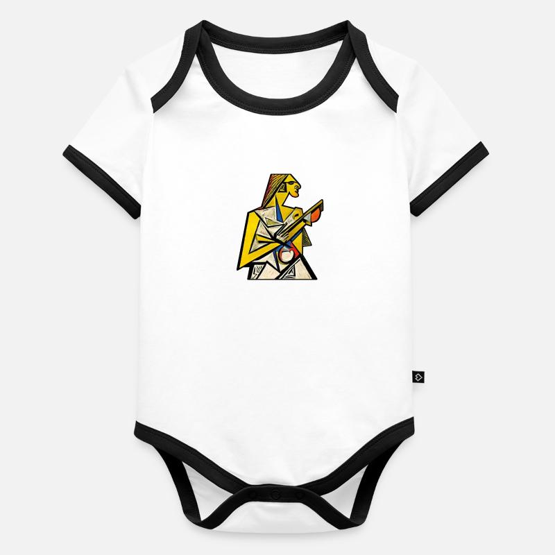 « Apollo » dans le style cubisme - KI Kunst Body Bébé bio contrasté manches courtes
