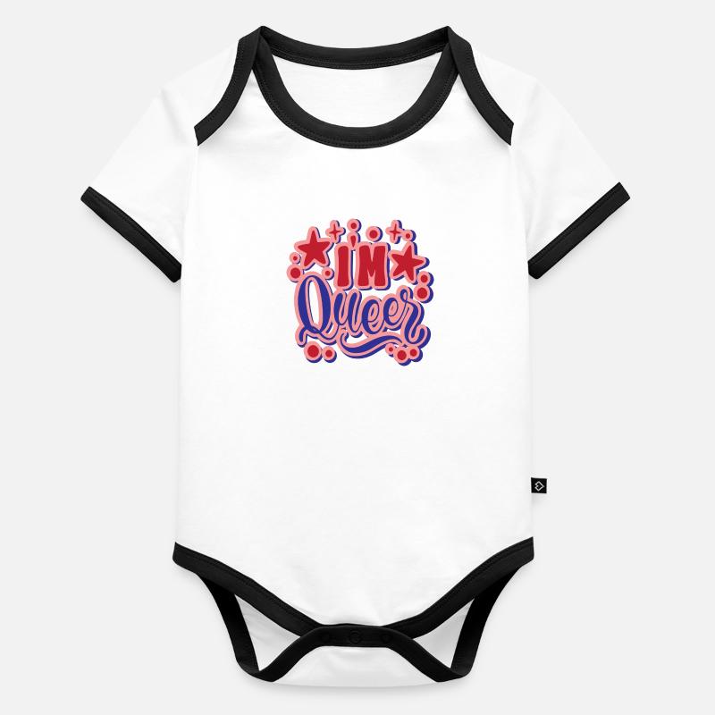 I ́m Queer Organic Baby Contrasting Bodysuit