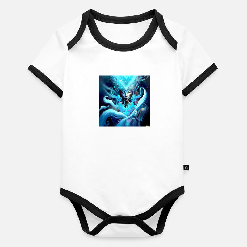 Blue Ghost digital art Organic Baby Contrasting Bodysuit