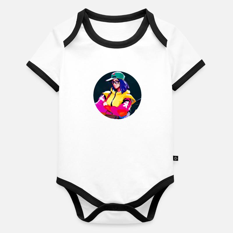 Heroine as anime Organic Baby Contrasting Bodysuit