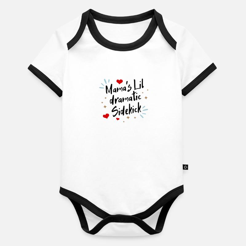 Mama´s lil dramatic Sidekick Baby Bio-Kurzarm-Kontrastbody