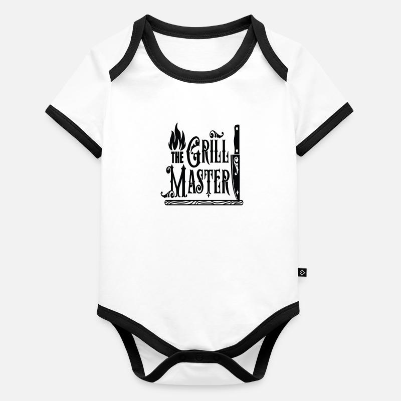 Le maître du grill Body Bébé bio contrasté manches courtes