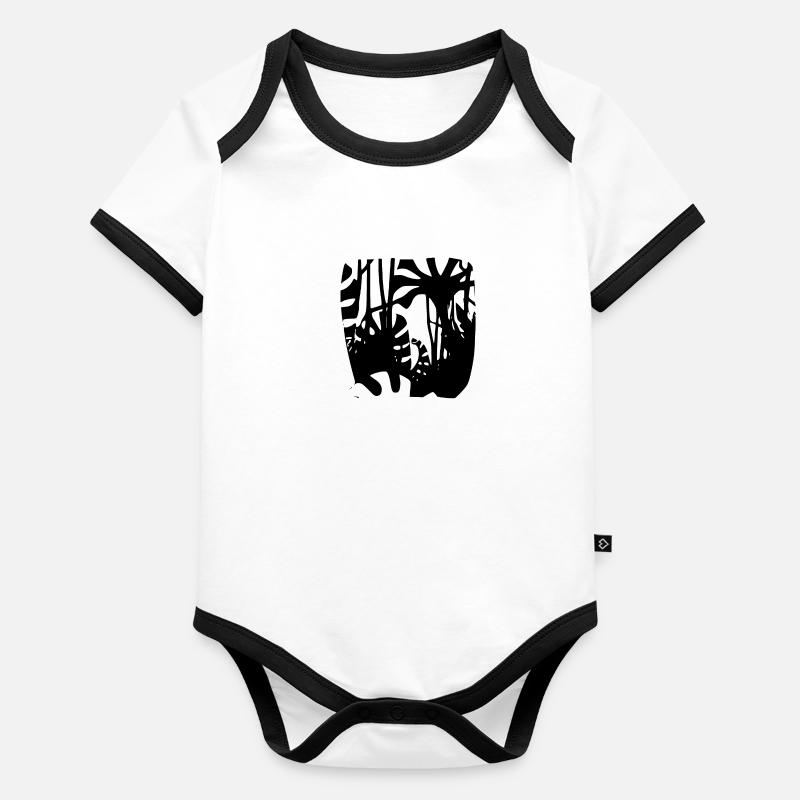 Silhouette de La jungle Body Bébé bio contrasté manches courtes
