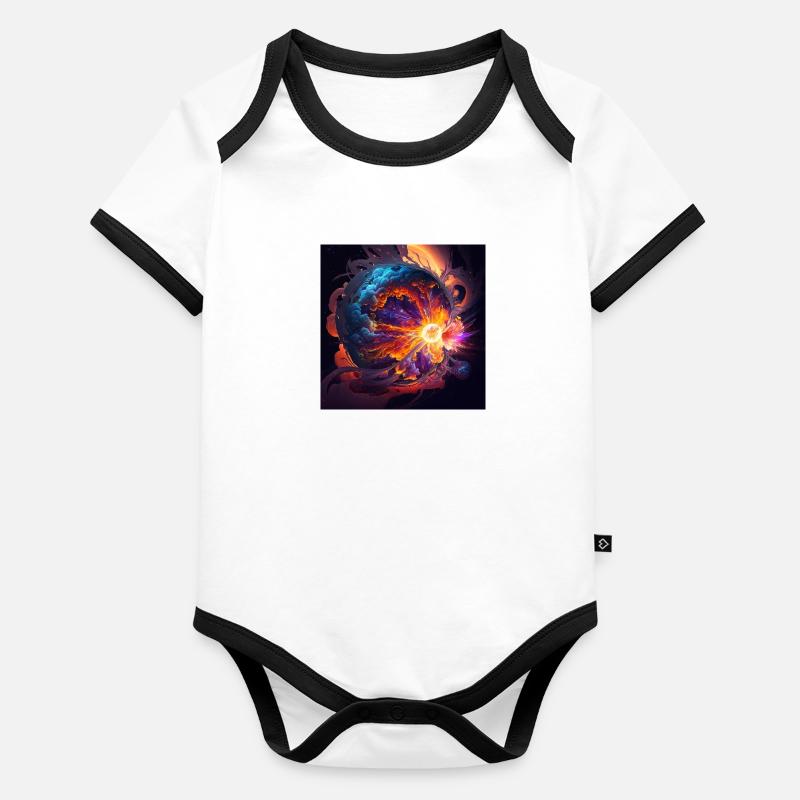 Cosmic Flare Body Bébé bio contrasté manches courtes