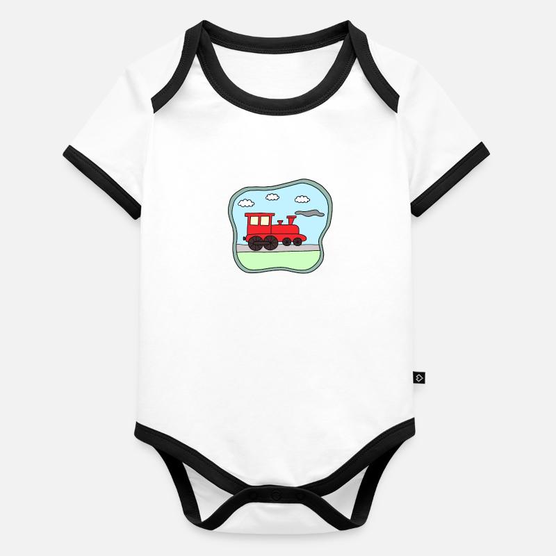 Paysage de Zoug Body Bébé bio contrasté manches courtes