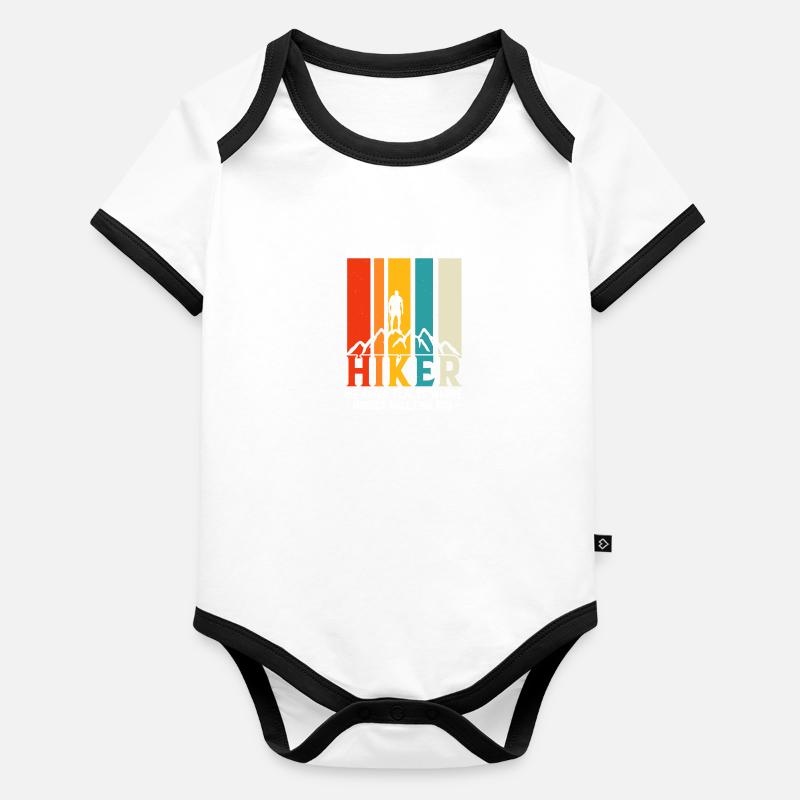 Never Mess With A hiker Organic Baby Contrasting Bodysuit