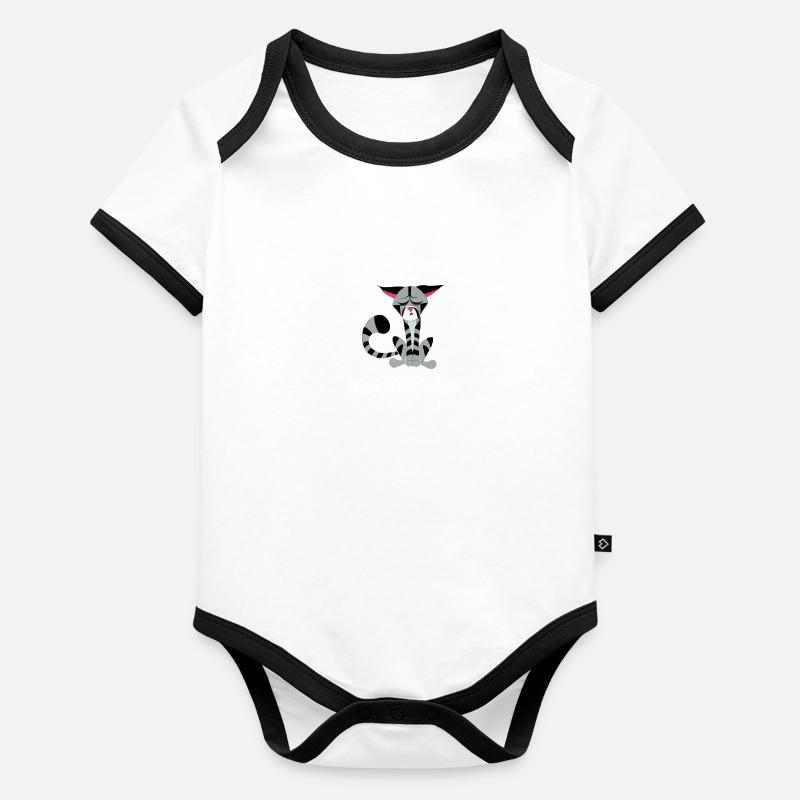 Trop cool pour ronronner Body Bébé bio contrasté manches courtes