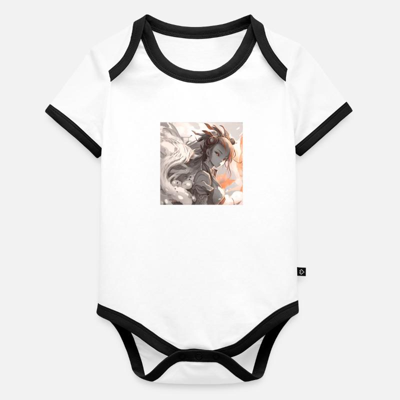 Animated pastel sasuké Organic Baby Contrasting Bodysuit