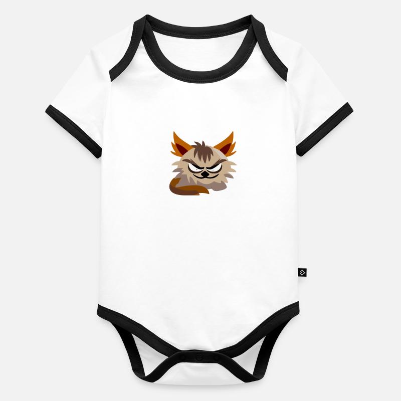 Exi le chat rusé - Body Bébé bio contrasté manches courtes - 