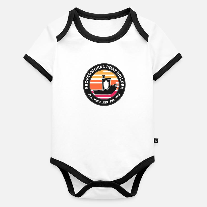 Benchy Constructeur de bateaux professionnel Body Bébé bio contrasté manches courtes