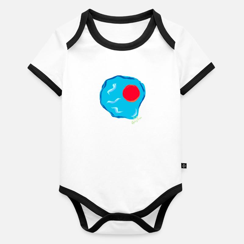 Blue fried egg Organic Baby Contrasting Bodysuit