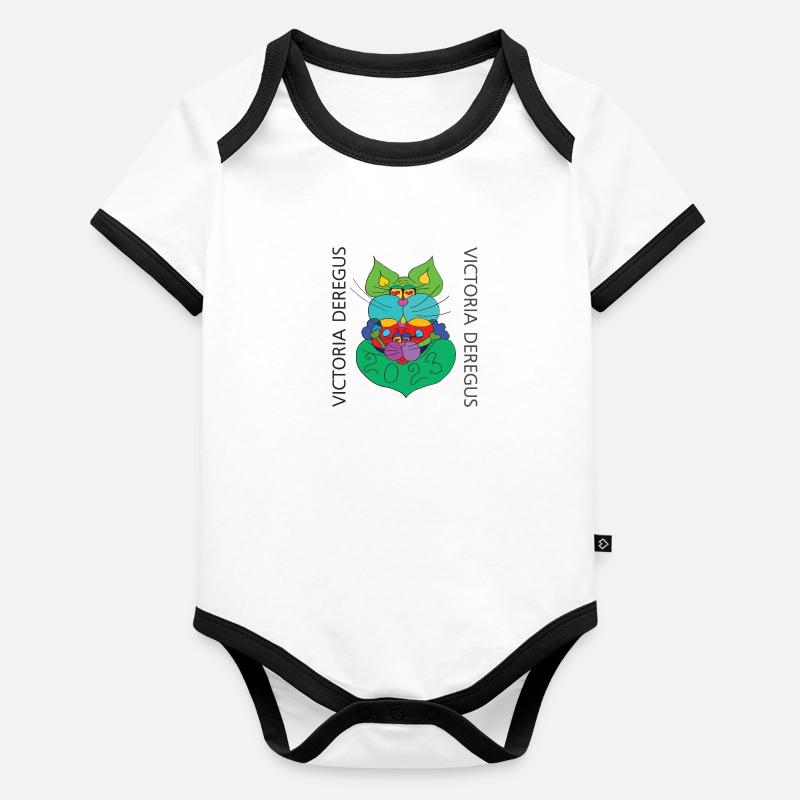 Cat-Mouse Art_01 Organic Baby Contrasting Bodysuit