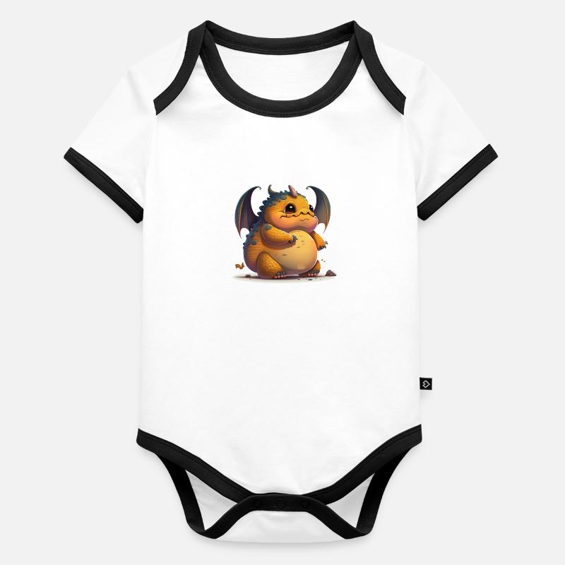 Drache Baby Bio-Kurzarm-Kontrastbody