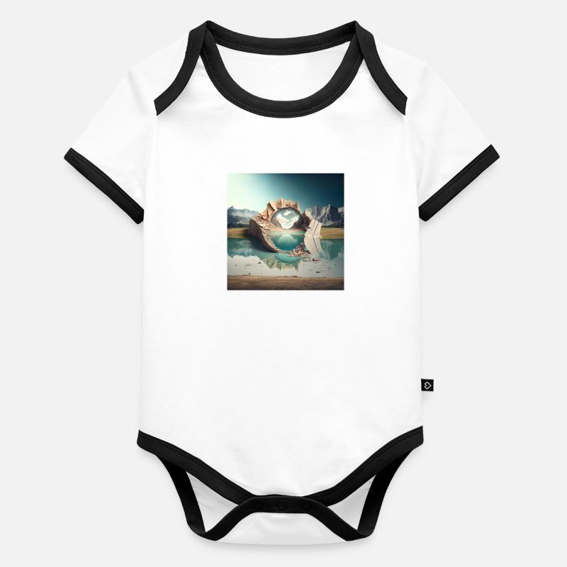 Landschaft der Welt n°5 Baby Bio-Kurzarm-Kontrastbody