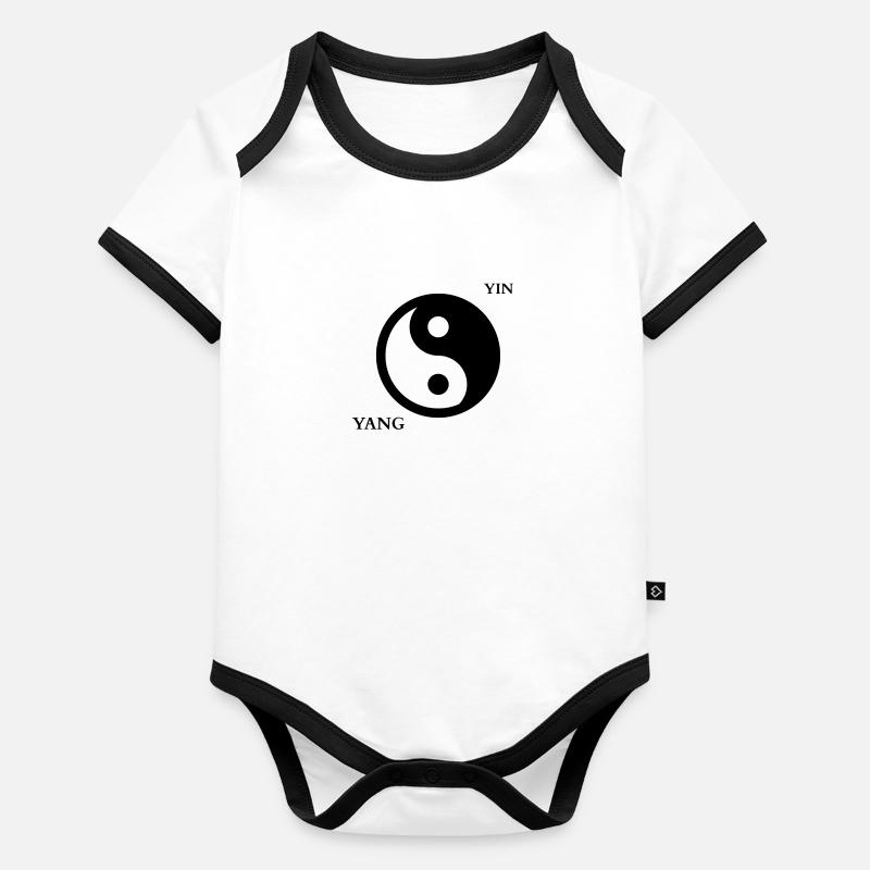 Symbole Yin et Yang Body Bébé bio contrasté manches courtes