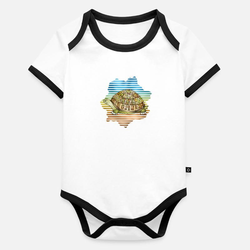 Tortoise Organic Baby Contrasting Bodysuit