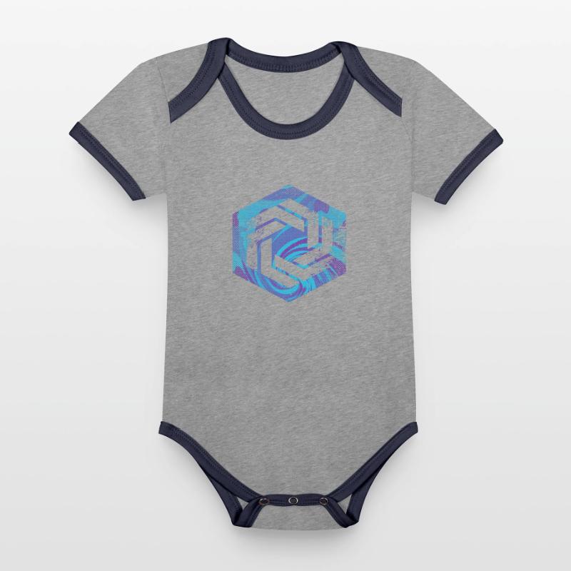 hexagon programming programmer coding geometric Organic Baby Contrasting Bodysuit