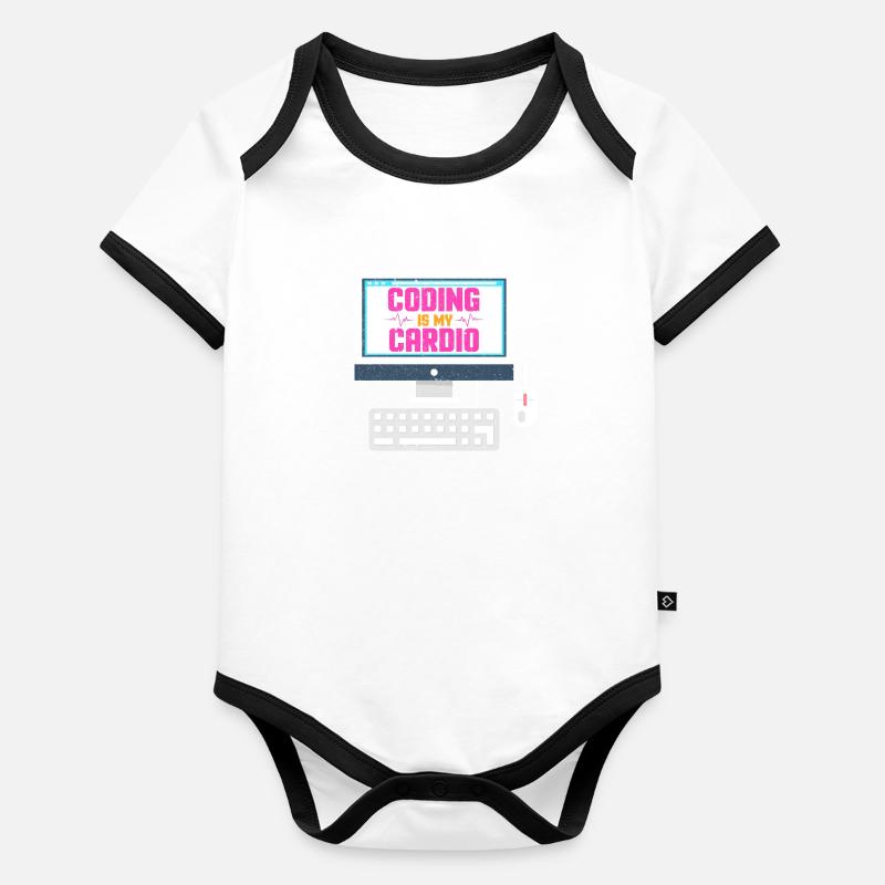Coding is my cardio Baby Bio-Kurzarm-Kontrastbody