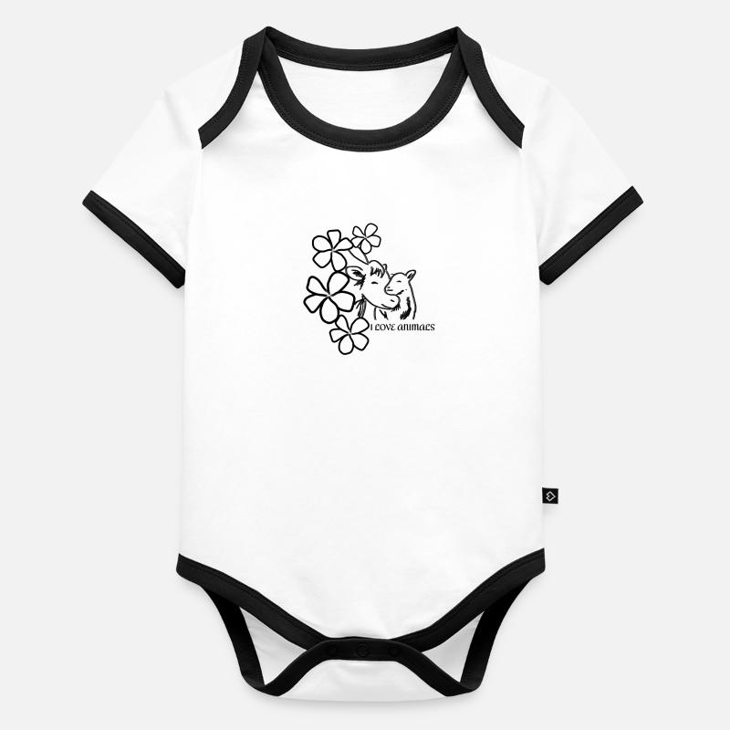 Mutterliebe Kuh Baby Bio-Kurzarm-Kontrastbody